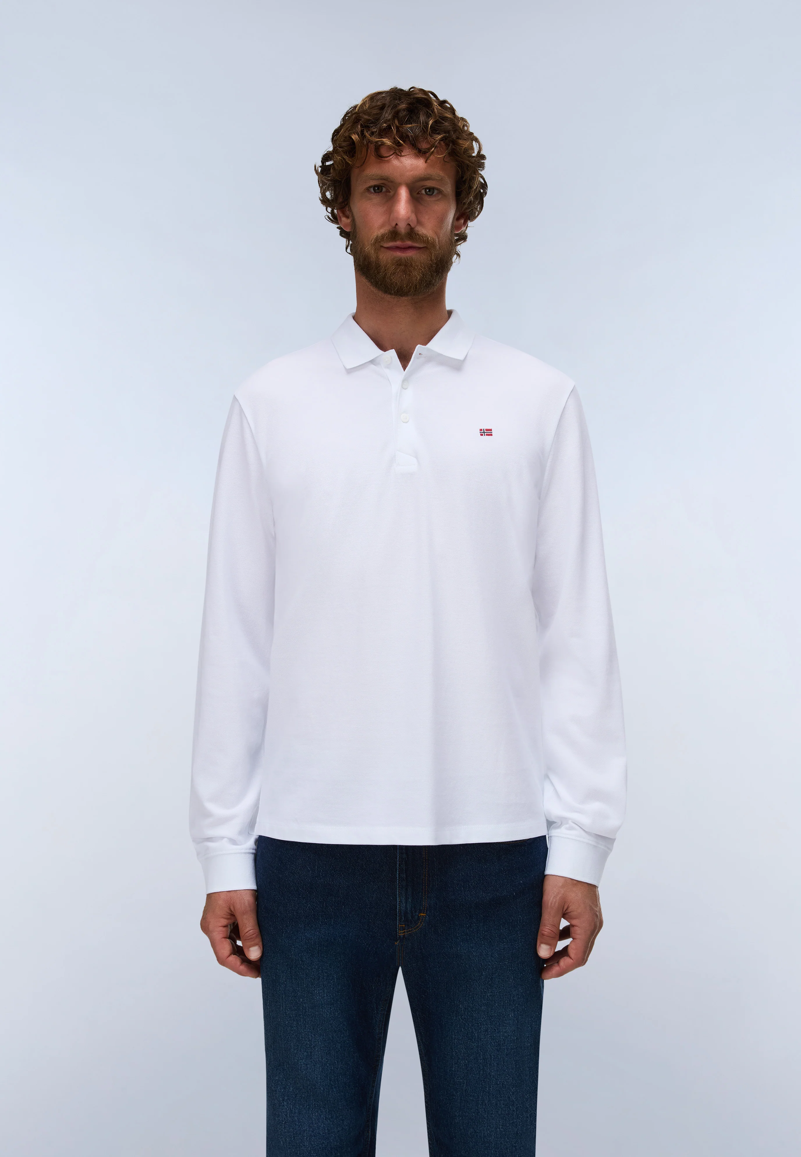 Ealis Piqué Long Sleeve Polo Shirt - Image 3