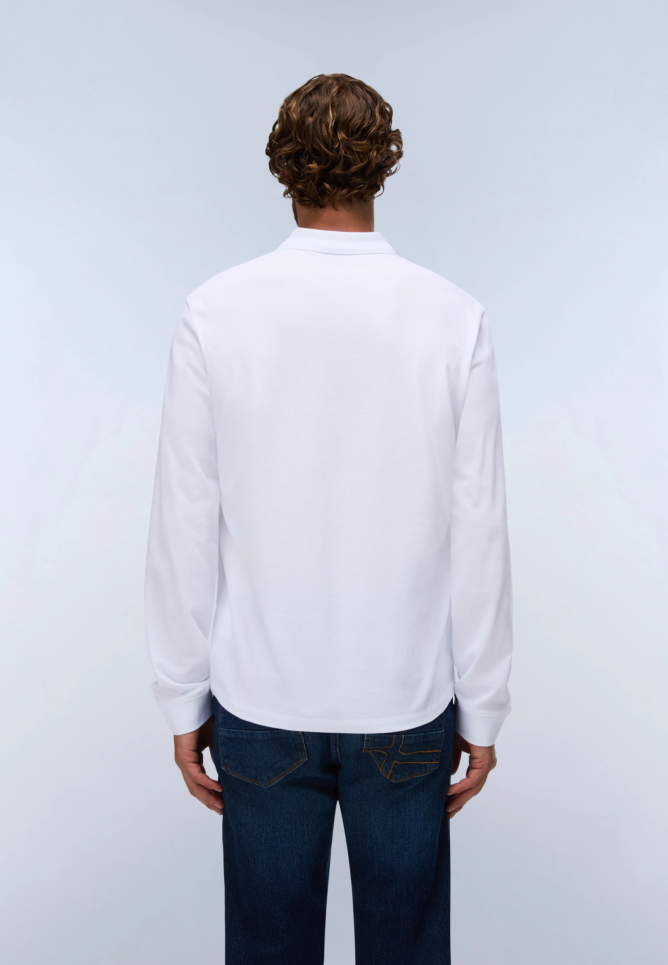 Ealis Piqué Long Sleeve Polo Shirt - Image 4