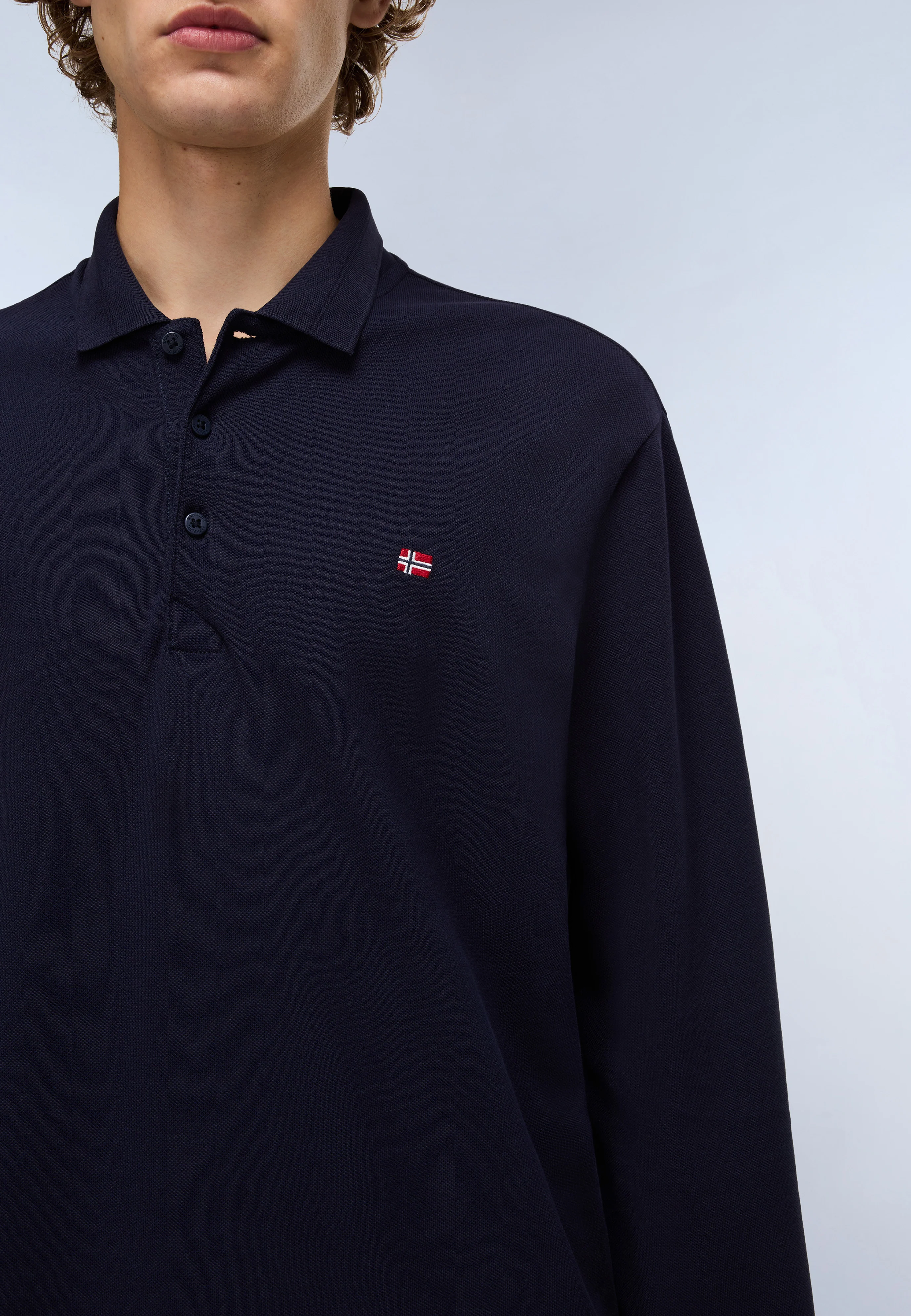 Ealis Piqué Long Sleeve Polo Shirt - Image 4